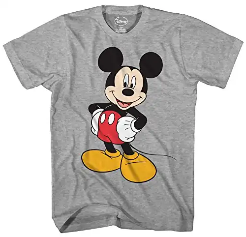 Disney mens Classic Mickey Mouse Full Size Graphic Short Sleeve T-shirt T Shirt, Heather Grey, 2X US