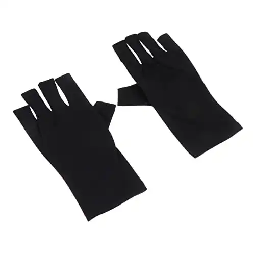 Beavorty 1 Pair Nail Gloves Nail Gloves Shield Gloves Sunblock Gloves Fingerless Driving Gloves Fingerless Gloves Half Finger Gloves Nail Gel Nail Polish Miss Polyester Led
