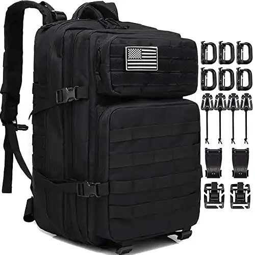 Createy Military Tactical Backpack, Large Army 3 Day Assault Pack 45L Molle Bag Rucksack Bug Out Bag Daypacks with Molle System for Camping Hunting Hiking Traveling