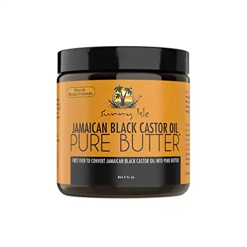 Sunny Isle Jamaican Black Castor Oil Pure Butter, 4 fl. oz. | 100% Natural, Ideal for Dry Sensitive Skin, Fades Scars & Blemishes