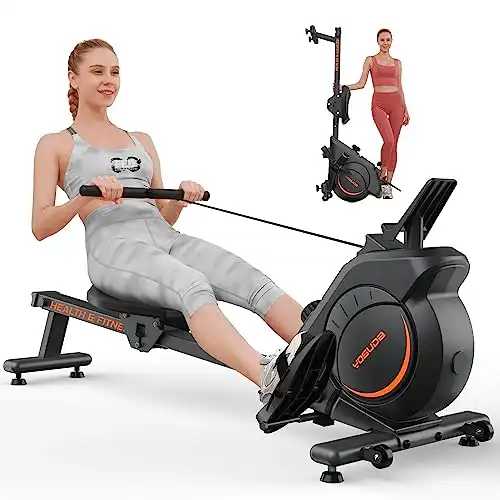 YOSUDA Magnetic Rowing Machine 350 LB Weight Capacity – Rower Machine for Home Use with LCD Monitor, Tablet Holder and Comfortable Seat Cushion-New Version