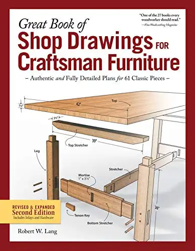 Great Book of Shop Drawings for Craftsman Furniture, Revised & Expanded Second Edition: Authentic and Fully Detailed Plans for 61 Classic Pieces (Fox Chapel Publishing) Complete Full-Perspective V...