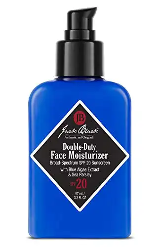 Jack Black Double-Duty Face Moisturizer, 3.3 Fl. Oz – SPF 20 Sun Protection, Long Lasting Hydrating Skincare, Lightweight Moisturizer, Men’s Facial Moisturizer