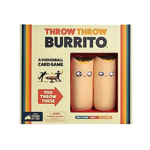 Throw Throw Burrito by Exploding Kittens – A Dodgeball Card Game – Family-Friendly Party Games – for Adults, Teens & Kids – 2-6 Players