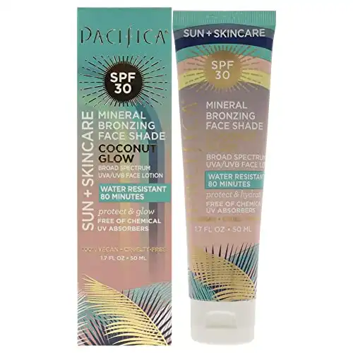 Pacifica 30.0 SPF Mineral Bronzing Face Shade SPF 30 - Coconut Glow Sunscreen Lotion Unisex 1.7 oz,