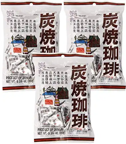 Kasugai Sumiyaki Japanese Roasted Coffee Candy, 3.35 oz (Pack of 3)