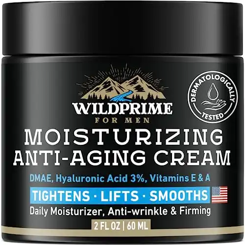 Men’s Face Moisturizer Cream – Anti Aging & Wrinkle – Made in USA – Collagen, Hyaluronic Acid, Vitamins E & A, Avocado Oil – After Shave Lotion – Age Facial...