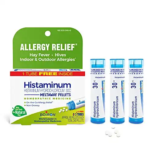 Boiron Histaminum Hydrochloricum 30C Homeopathic Medicine For Indoor Or Outdoor Allergy Relief, Hay Fever, And Hives – (Pack of 3, Total 240 pellets)