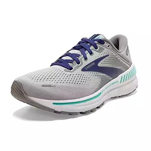Brooks Women’s Adrenaline GTS 22 Supportive Running Shoe – Alloy/Blue/Green – 7.5 Wide