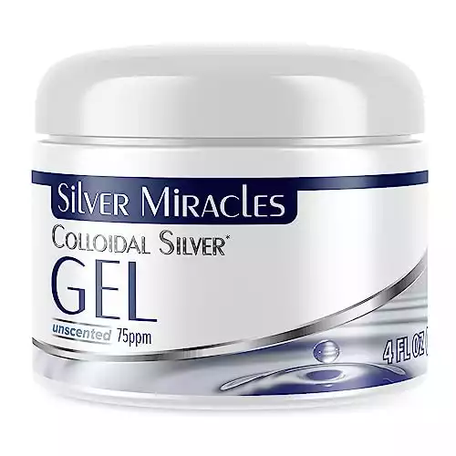 Silver Miracles Colloidal Silver Gel – Nano Silver Gel Wound Care – Healing Ointment for Burns, Sunburns & Irritated Skin – 4 Oz Unscented