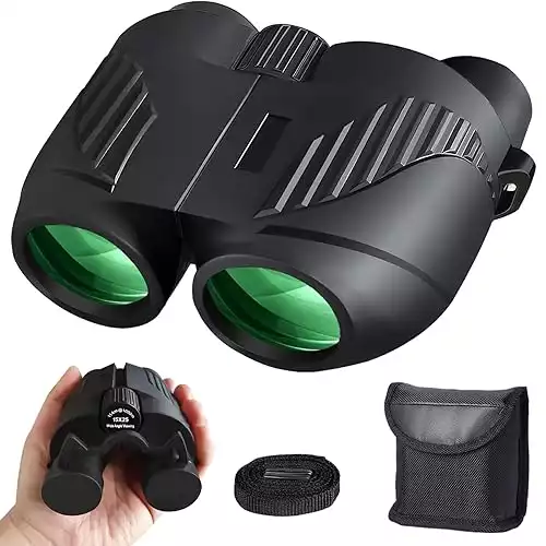 Binoculars for Adults and Kids High Powered 15 25, Binoculars for Bird Watching with Low Light Night Vision Large View Easy Focus Waterproof Compact Binocular for Hunting Hiking as Travel Essenti...