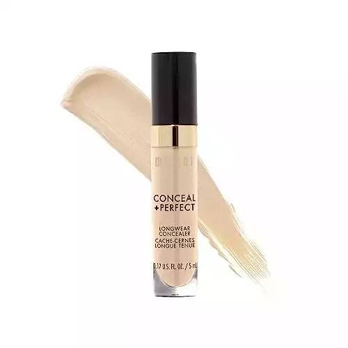 Milani Conceal + Perfect Longwear Concealer Light Nude (0.17 Fl. Oz.) Vegan, Cruelty-Free Liquid Concealer Cover Dark Circles, Blemishes & Skin Imperfections for Long-Lasting Wear