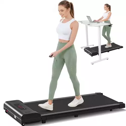 Allviate Under Desk Treadmill, 2 in 1 Walking Pad for Home/Office, Portable Treadmill with Remote Control, Walking Jogging Machine with 265LB Weight Capacity, LED Display