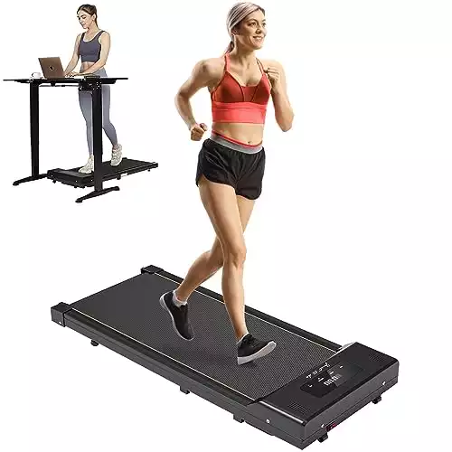 TODO Under Desk Treadmill Walking Pad 2 in 1 Walkstation Jogging Running Portable Installation Free for Home Office Use, Slim Flat LED Display and Remote Control