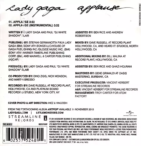 [POP CD] Lady Gaga - Applause (single)(1CD)[003kr]