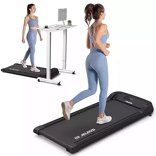 Walking Pad 2 in 1 Treadmill for Walking and Jogging, Under Desk Treadmill for Home Office with Remote Control, 2.5HP Portable Walking Treadmill, Desk Treadmill in LED Display