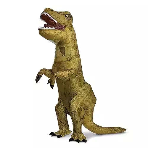 Disguise Adult Jurassic World T-Rex Inflatable Costume,Golden Brown