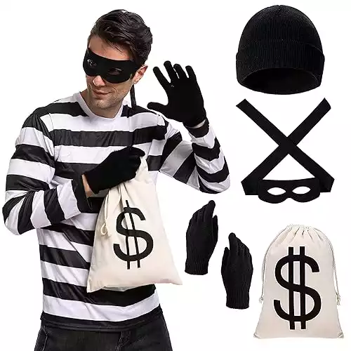 Spooktacular Creations Halloween Robber Costume Set, Burglar Costume Adult for Halloween Costume