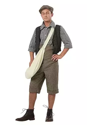 Plus Size Newsboy Costume Set | Newsie Costumes 20s Attire with Newspaper Boy Design, Newsboy Outfits for Adults