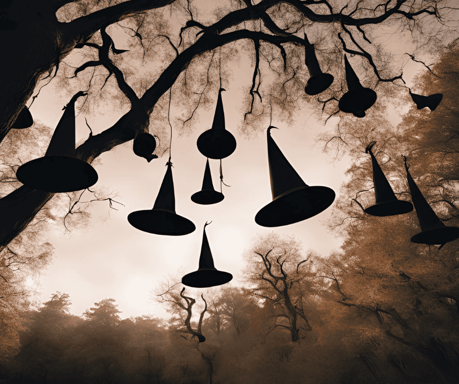 Floating Witch Hats for Outdoor Halloween Decorations DIY Halloween Decorations