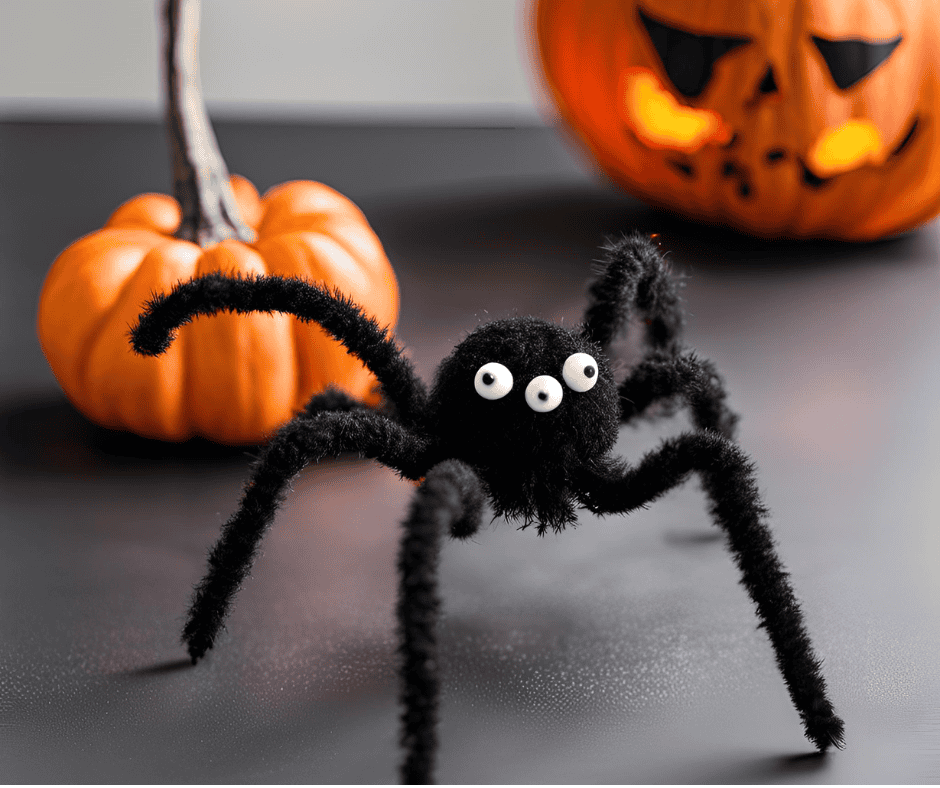 Spooky Pipe Cleaner Spiders DIY Halloween Decorations