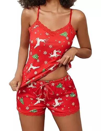 Avidlove Women Cami Pajama Set Modal Sleepwear Lace Trim Short PJ Set with Shorts