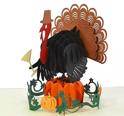 CUTPOPUP Turkey Thanksgiving Card Pop Up, Halloween Card Pop Up, Fall Greeting Thank You Cards